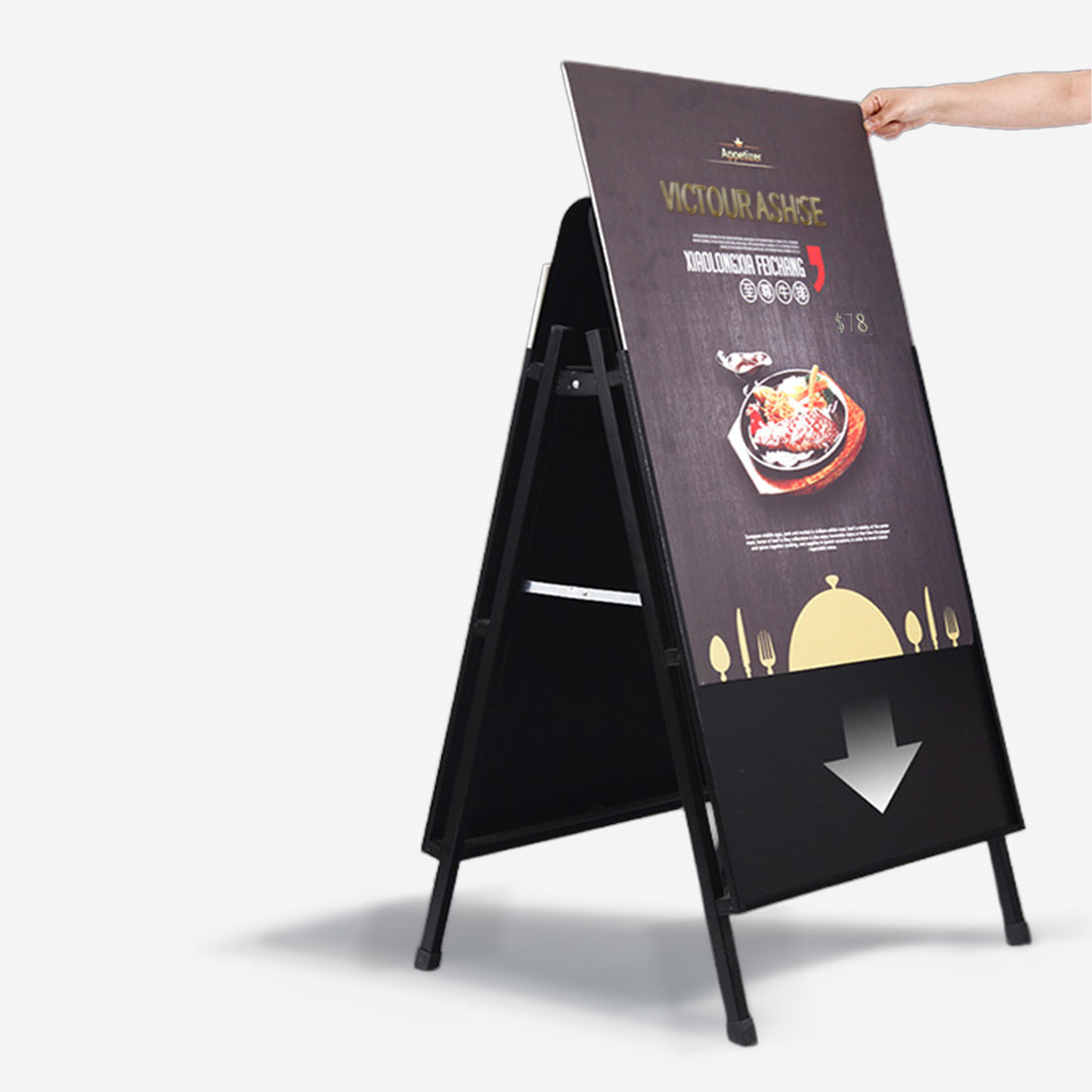 Slide-In Double Sided A Sign Board