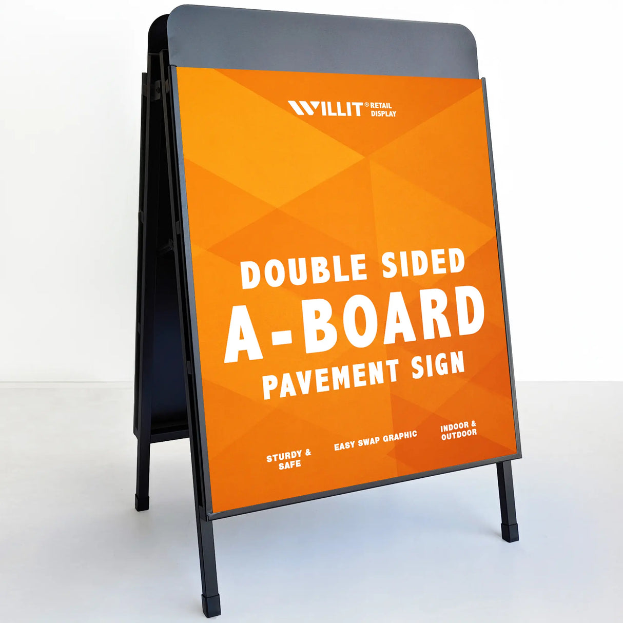 A Frame Pavement Sign – All Black Metal A Board