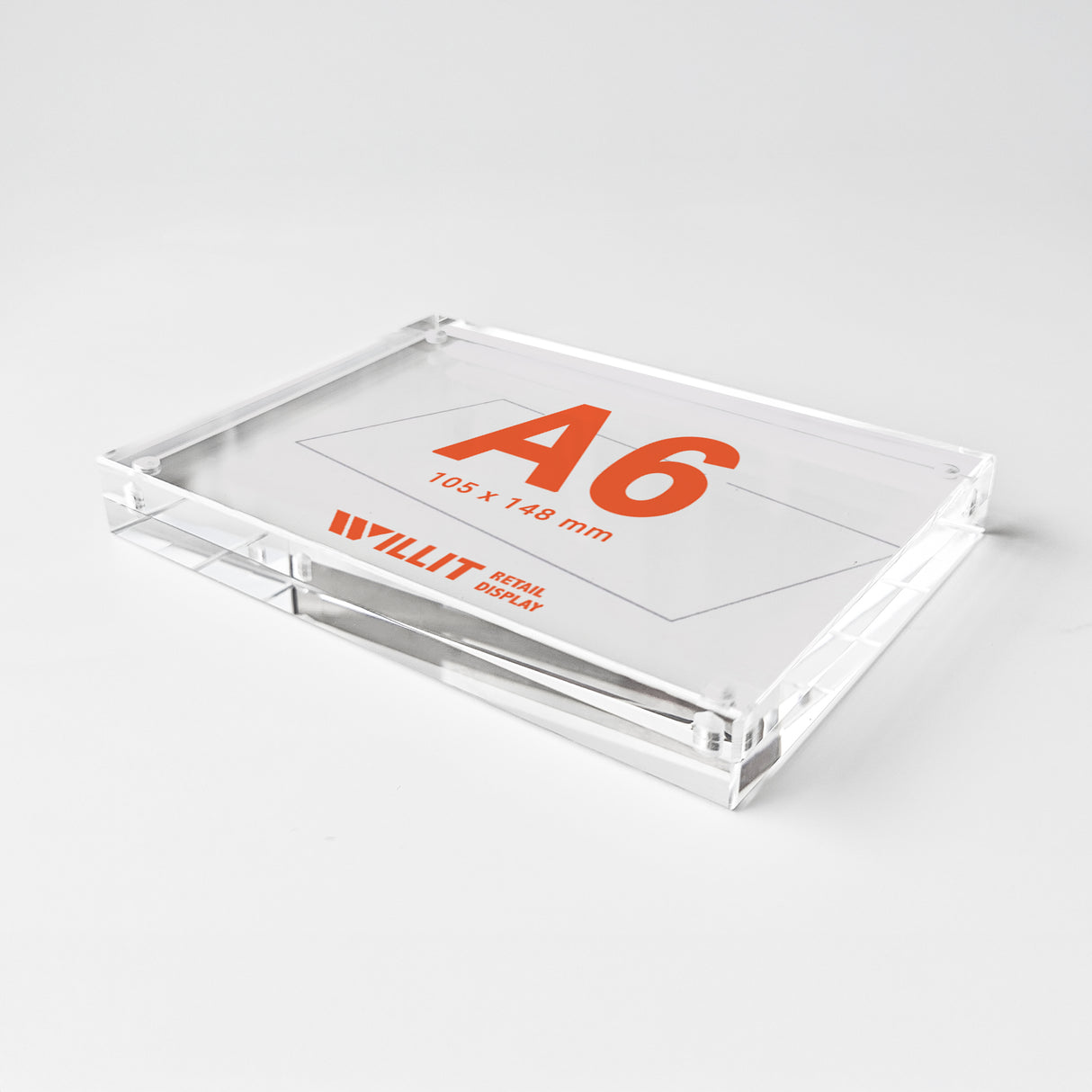 Magnetic Acrylic Sign Holder - 18mm Thick - A7 to A3