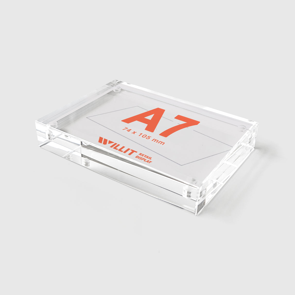 Magnetic Acrylic Sign Holder - 18mm Thick - A7 to A3