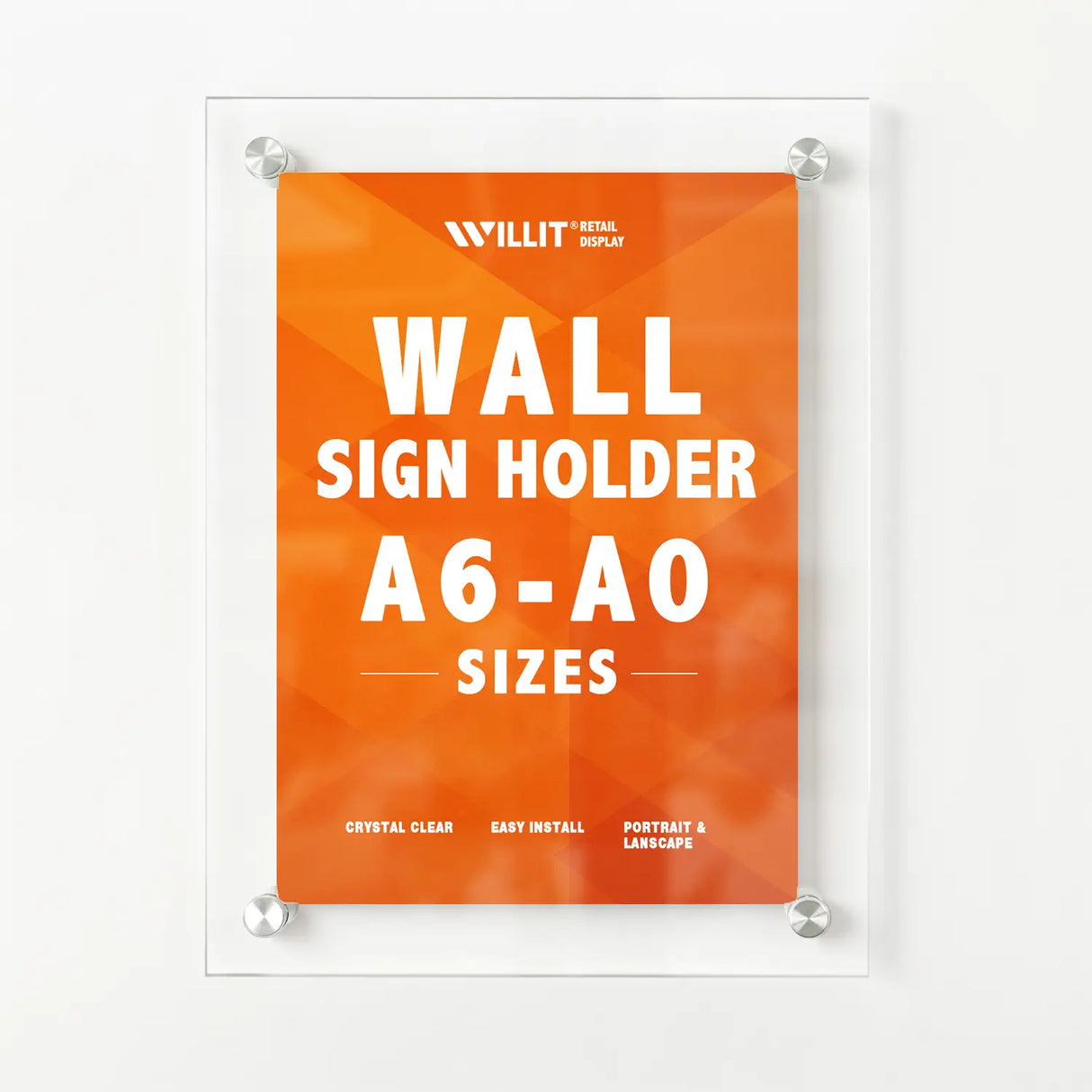 Wall Mount Acrylic Sign Holder