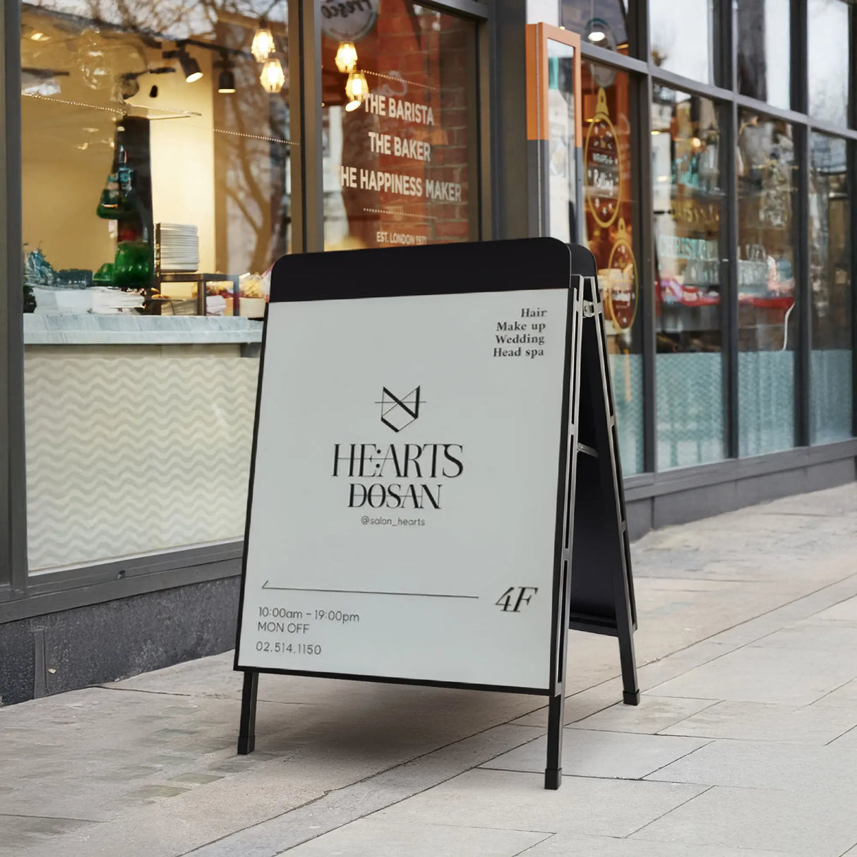 A Frame Pavement Sign – All Black Metal A Board