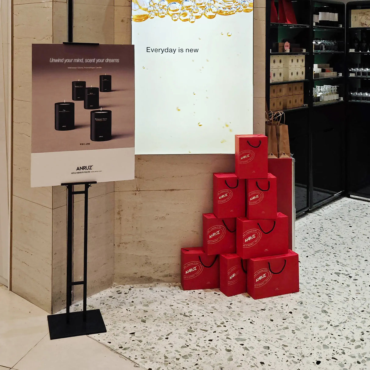 freestanding poster display for retail shop