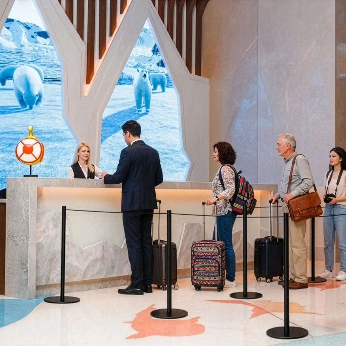 Crowd Control Barrier at a hotel reception