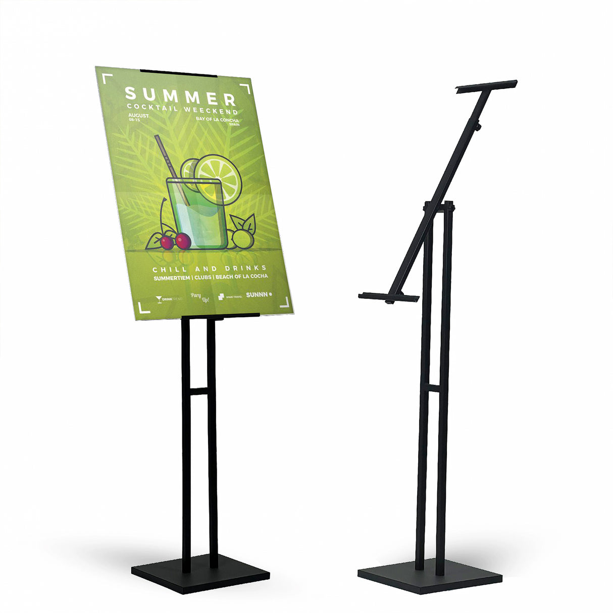 Single Sided Adjustable Floor Stand Poster Display