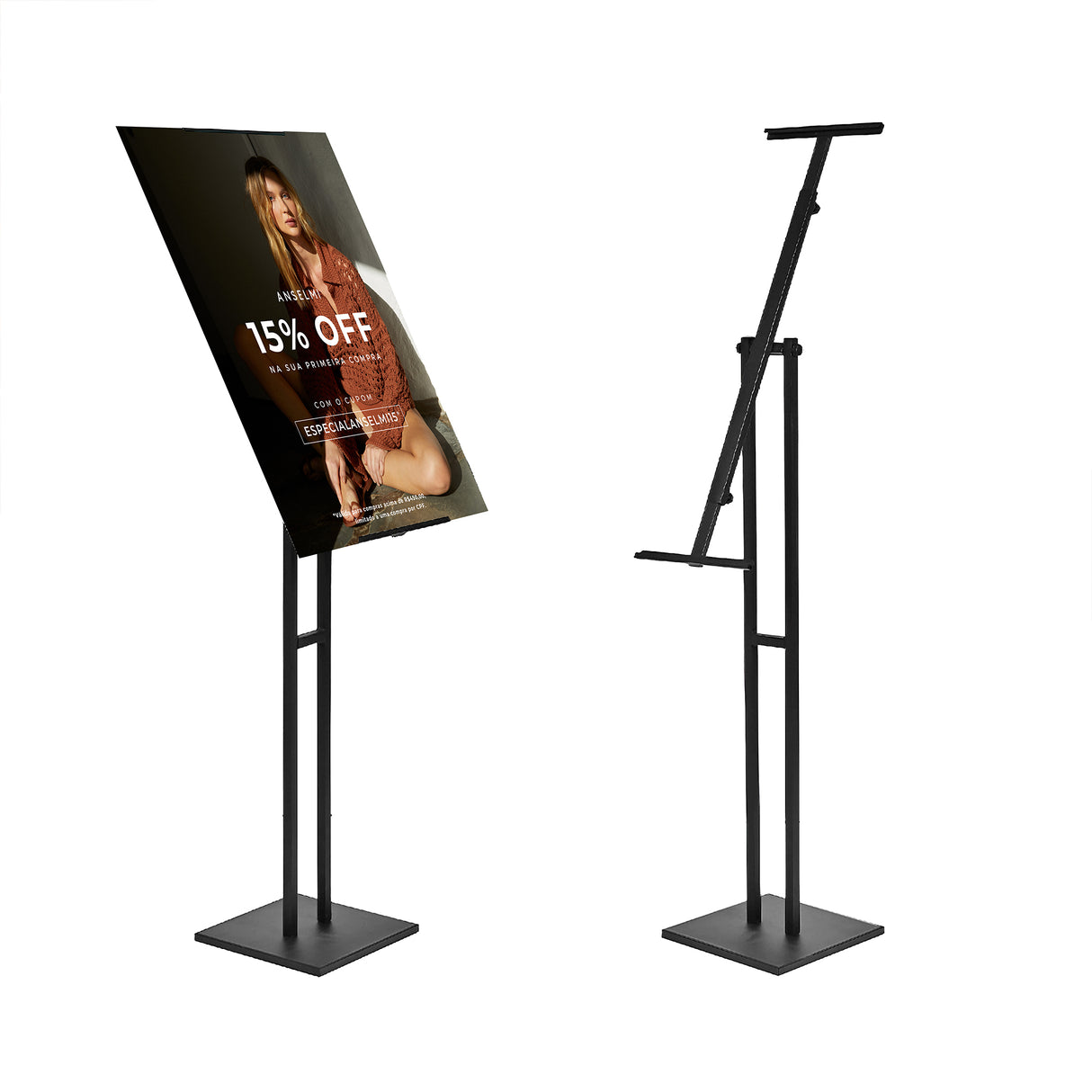 Single Sided Adjustable Floor Stand Poster Display