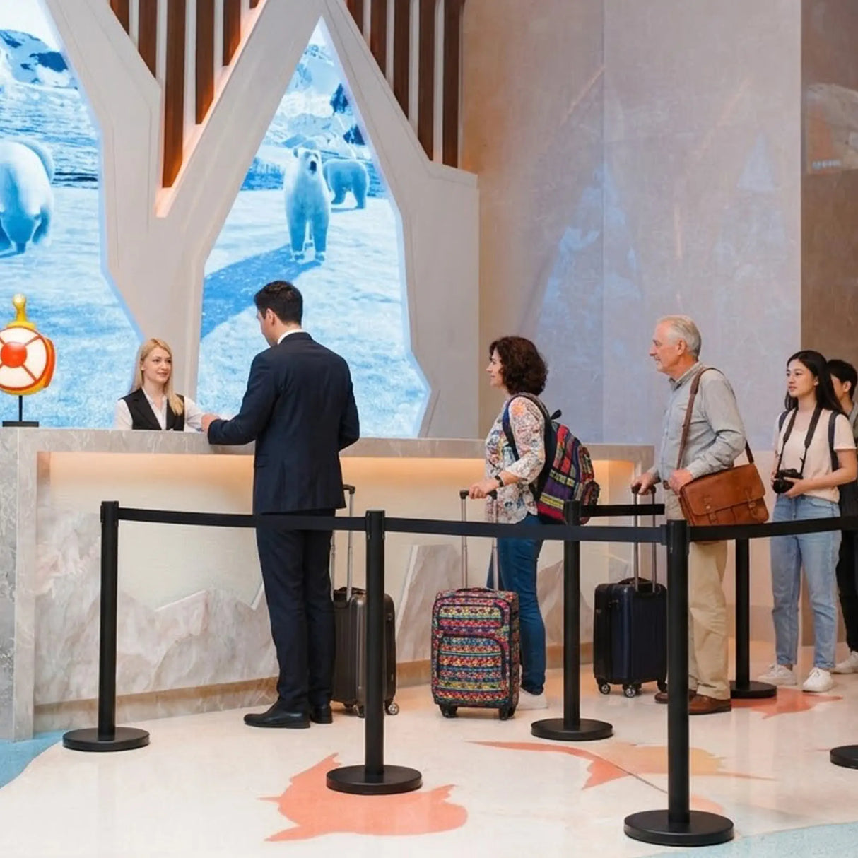 Retractable Queue Barrier