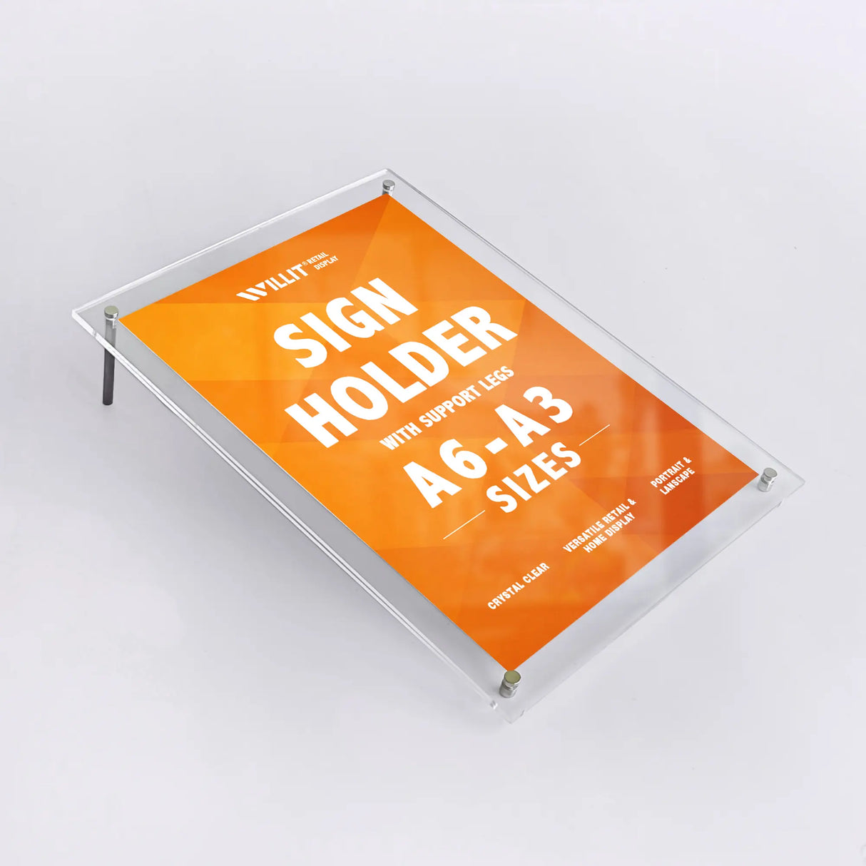 Clear Acrylic Tabletop Sign Holder & Photo Frame