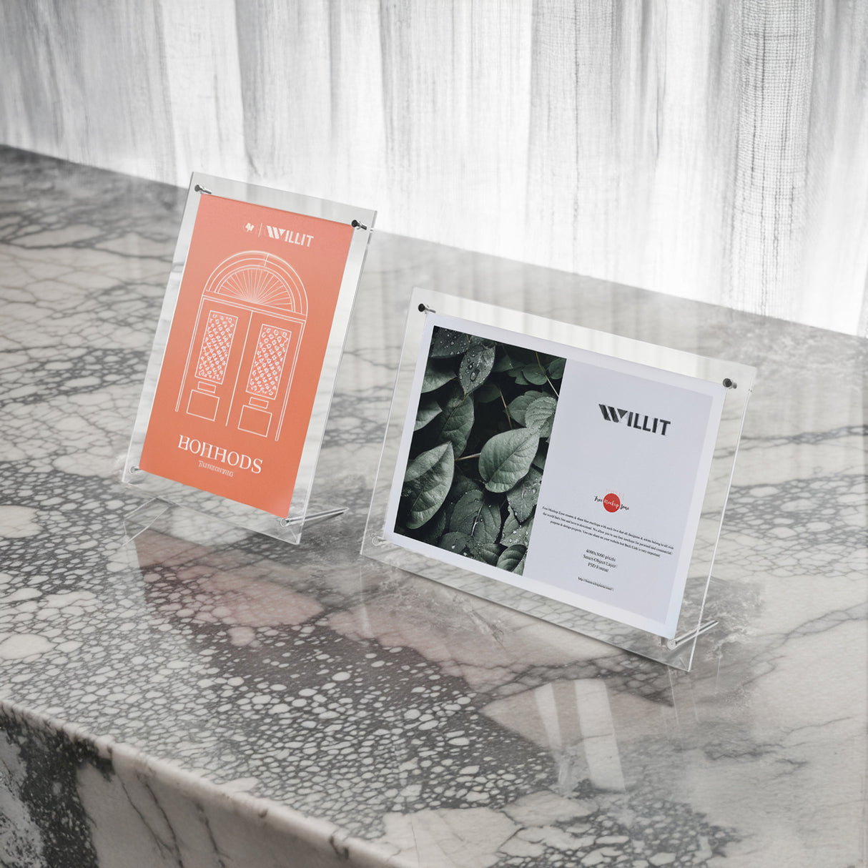 Clear Acrylic Tabletop Sign Holder & Photo Frame