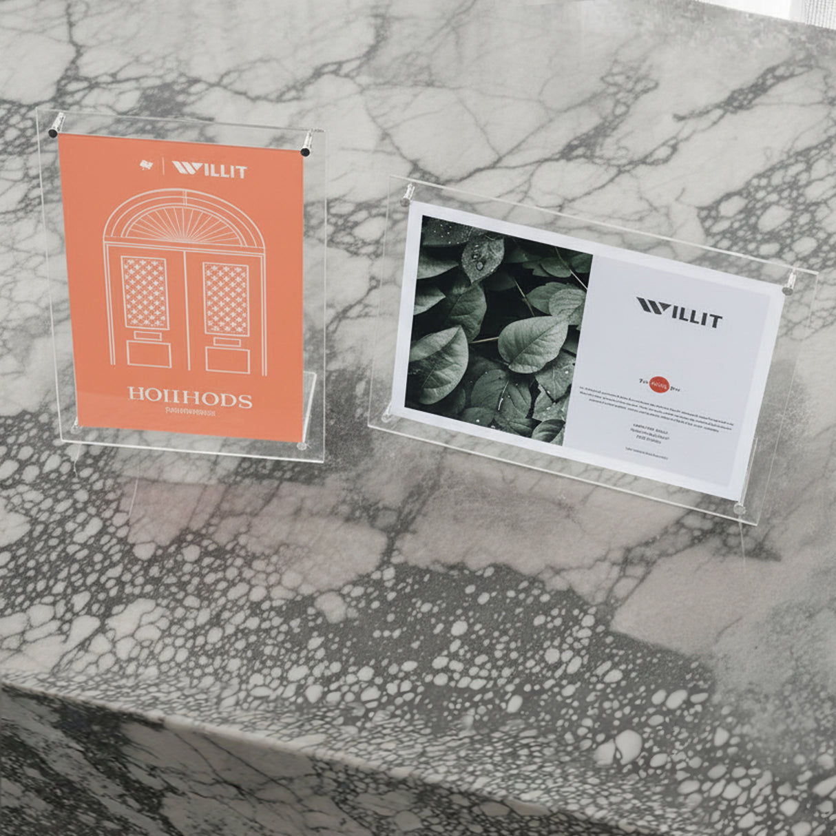 Clear Acrylic Tabletop Sign Holder & Photo Frame