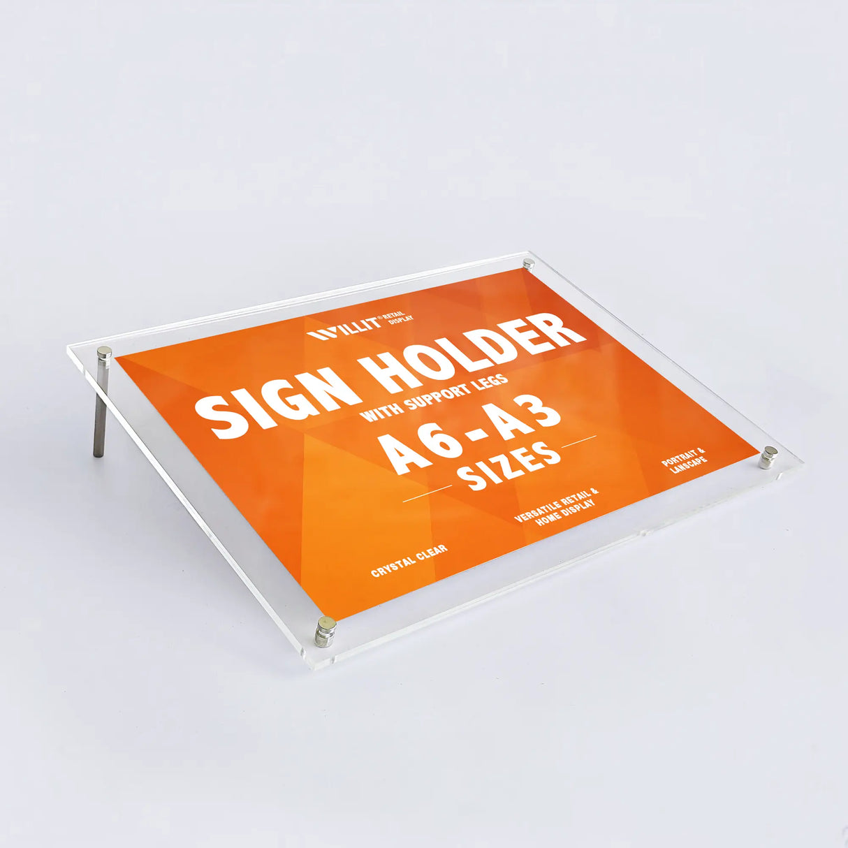 Clear Acrylic Tabletop Sign Holder & Photo Frame