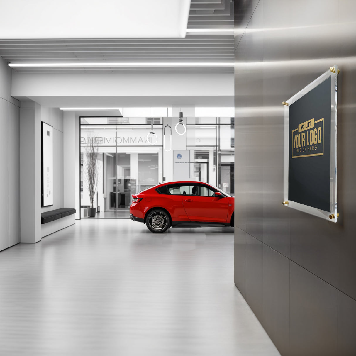 wall mount sign holder showroom display